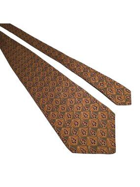 Paul Rodon Couture Silk Tie Abstract Leaf Print Office Dad Gift 57" x 3.75"